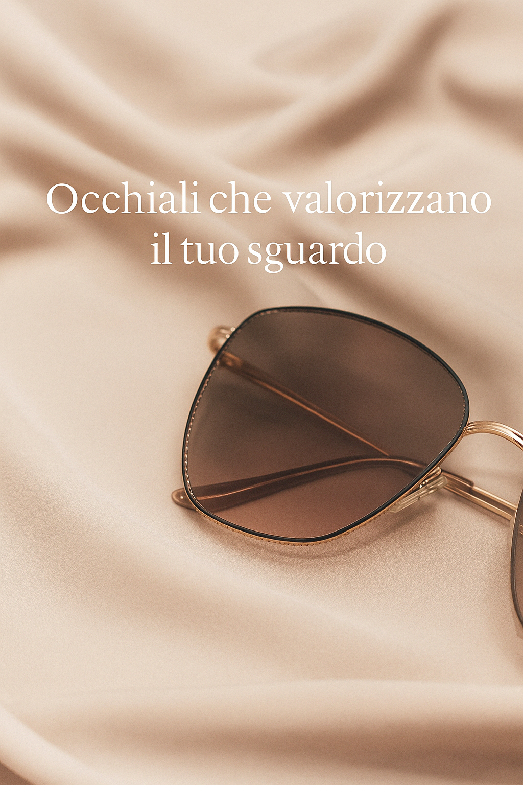 Occhiali da sole eleganti su tessuto beige – Collezione Occhiali BeautyRevive.it