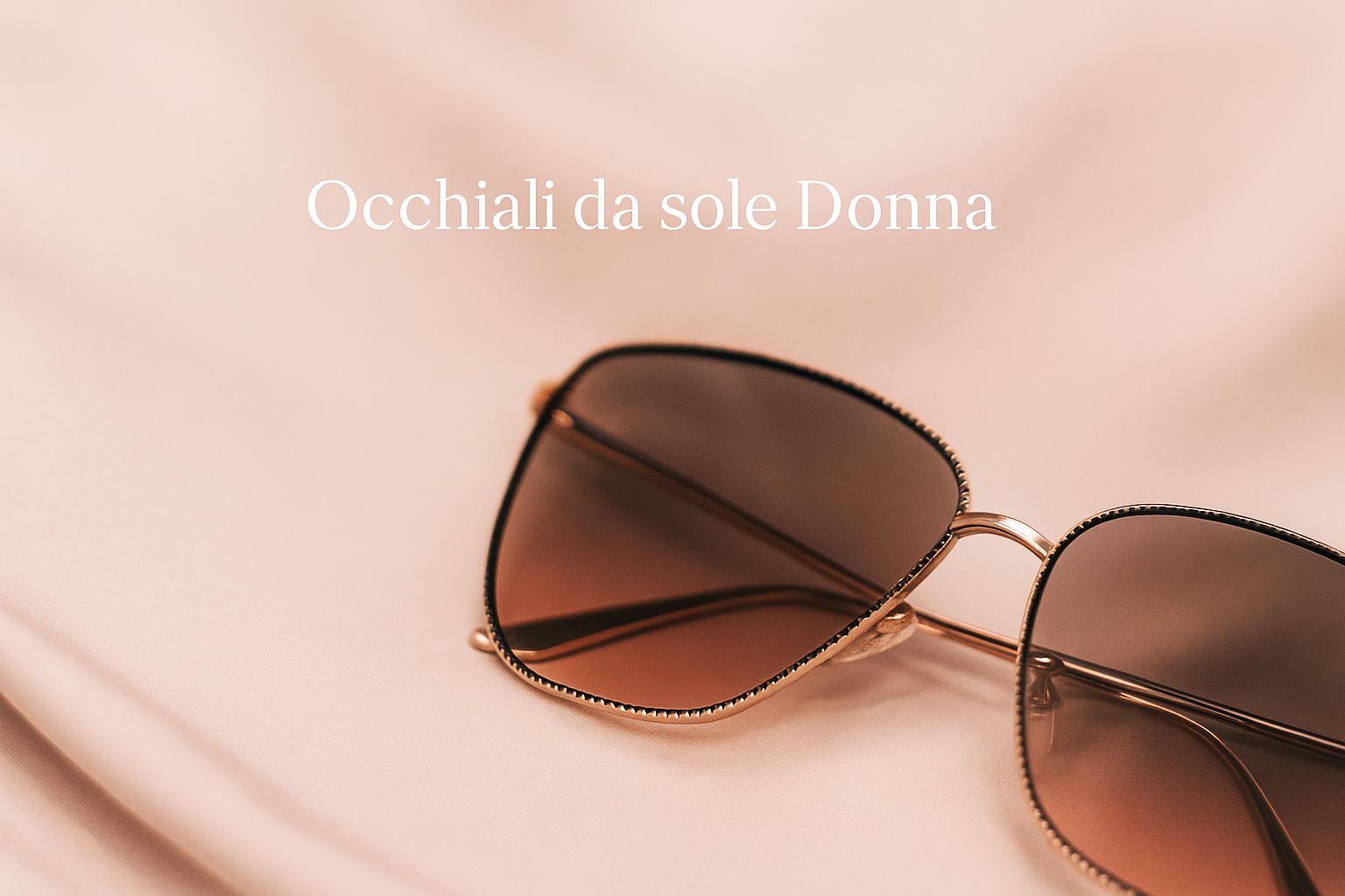 Occhiali da sole da donna su tessuto color cipria — eleganza raffinata e design senza tempo BeautyRevive.it