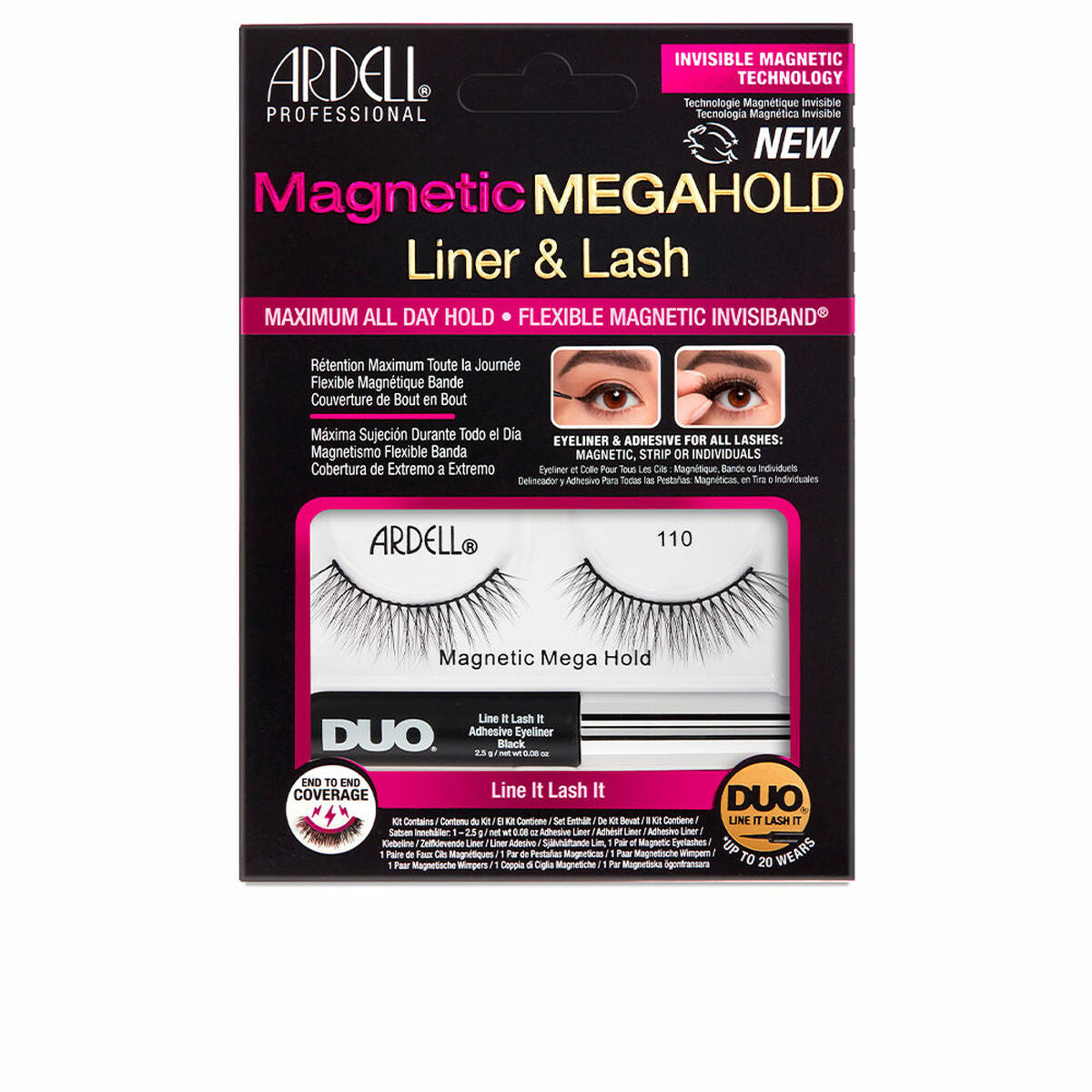 Set of fake eyelashes Ardell Magnetic MegaHold Liner & Lash n 110