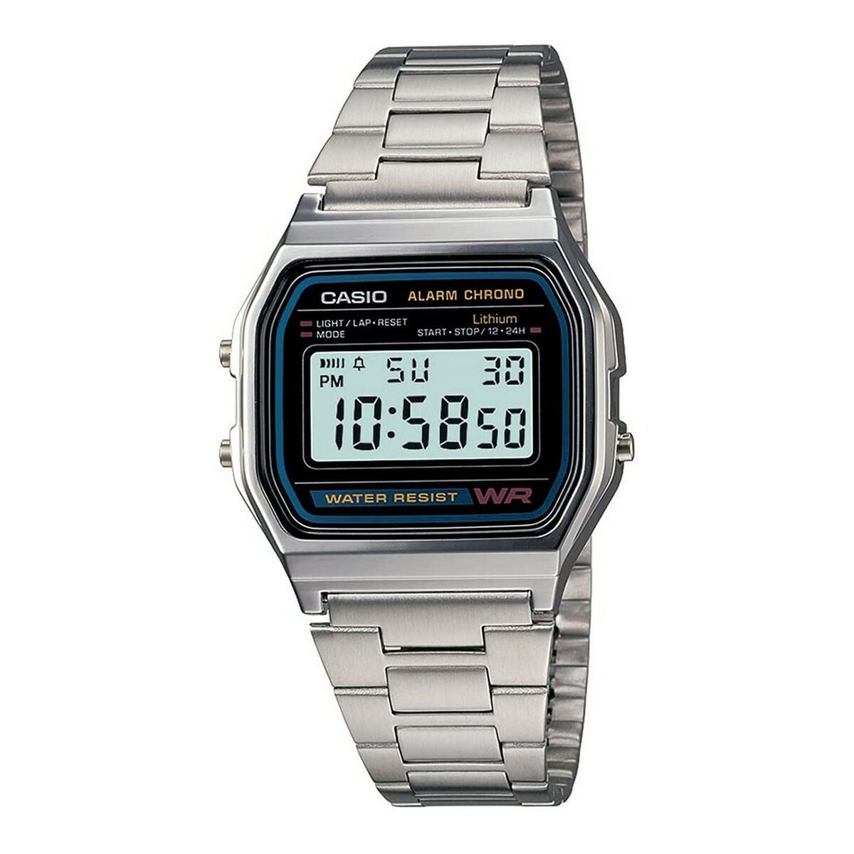 Casio A158W-1 silver black-1st watch (33 mm)