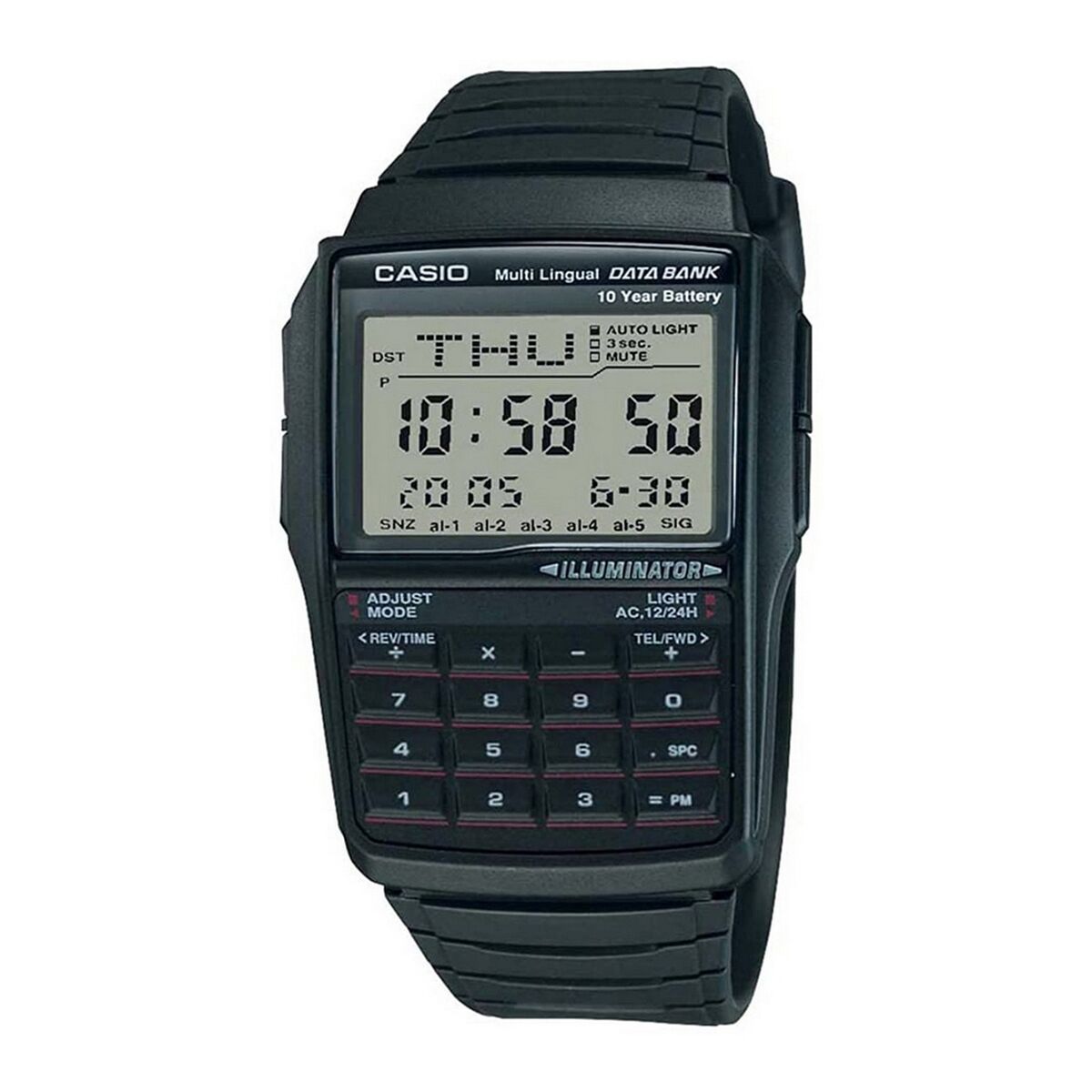 Casio Databank men's clock Calculator Black Gray