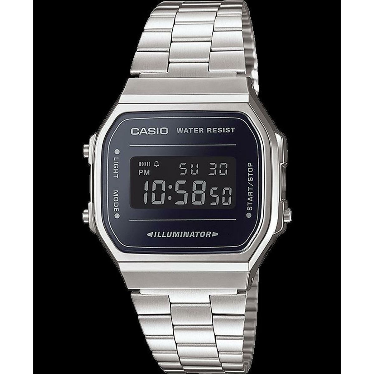 Casio A168WEM-1EF silver black clock clock