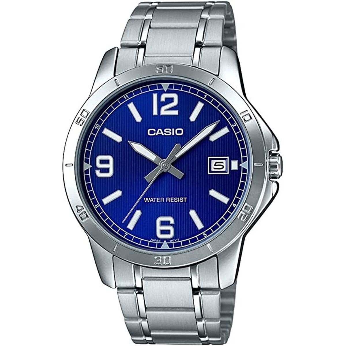 Casio Casual Date Steel Men's Clock - Blue Silver (41.5 mm) (47 mm)