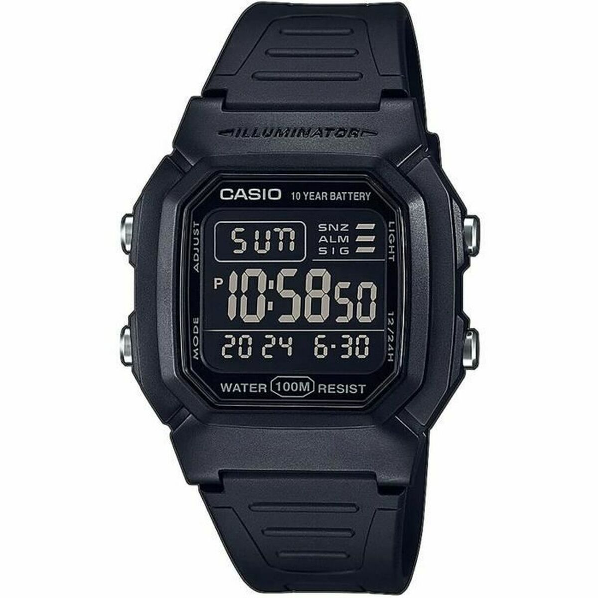 Orologio Uomo Casio W-800H-1BVES  36 mm Nero