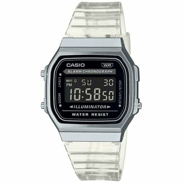 Orologio Unisex Casio VINTAGE COLLECTION - TRANSPARENT BAND - BLACK Nero Argentato ( 36 mm)