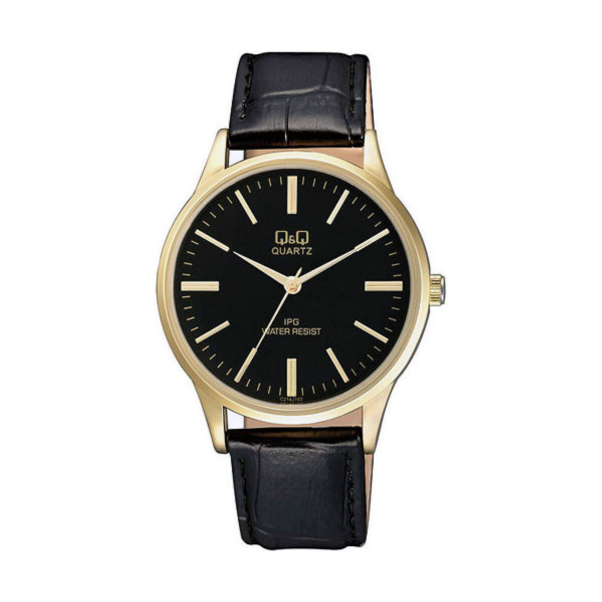 Men's clock Q&D C214J102Y golden black (40 mm)