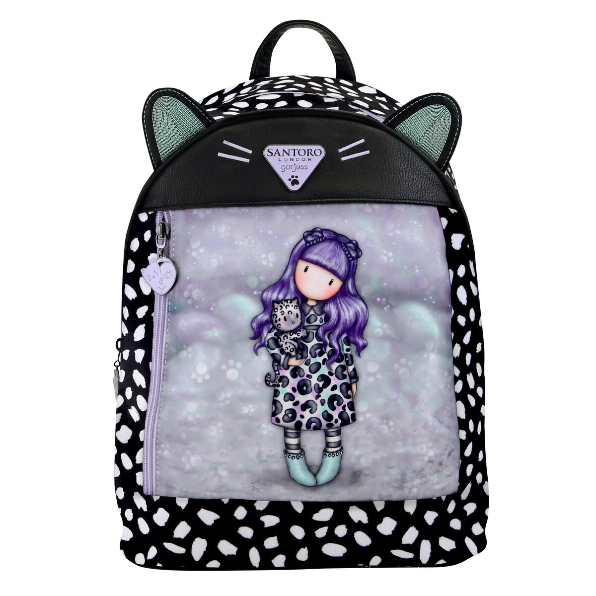 Gorjuss Small Kitten white white black backpack (25.5 x 31 x 10 cm)