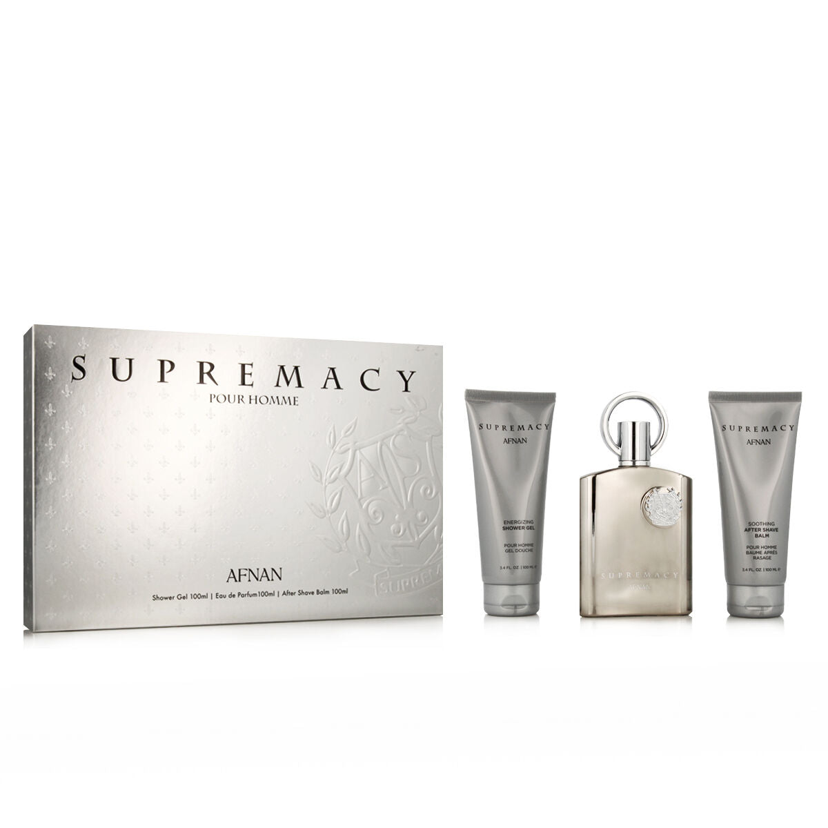 Cofanetto Profumo Uomo Afnan Supremacy Silver EDP 3 Pezzi