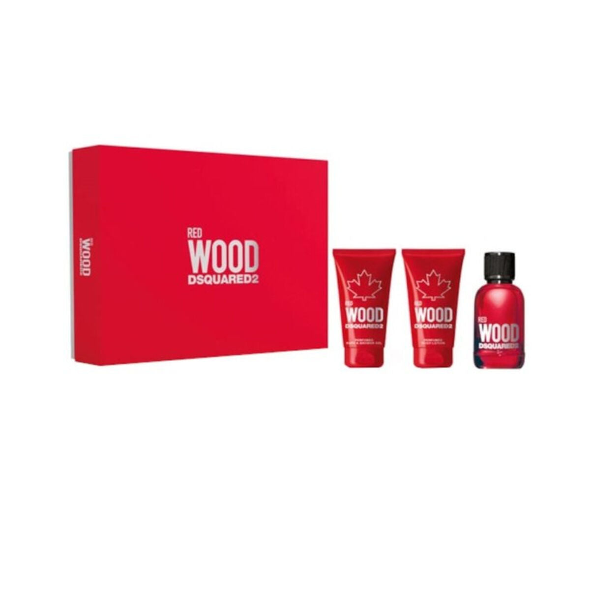 Woman perfume box dsquared2 red wood 3 pieces