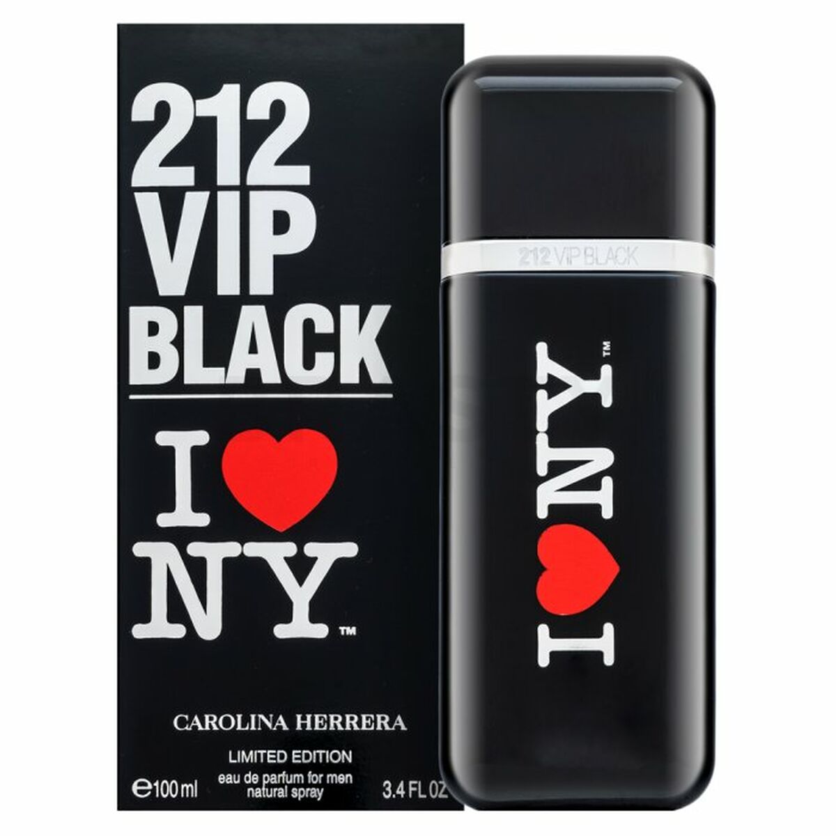 Profumo Uomo Carolina Herrera EDP 212 VIP Black I Love NY 100 ml - Beauty Revive 