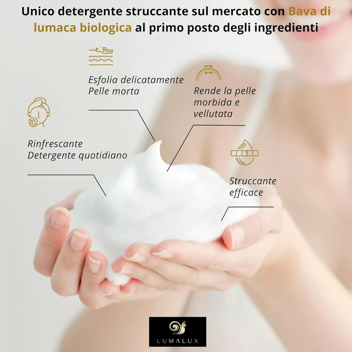 Lavaviso Detergente Struccante Lumalux trattamento cosmetico viso intensivo. - Beauty Revive 