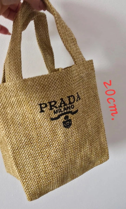 Prada profumo regalo paglia di rafia sacchetto cosmetico sacchetto trucco sacche