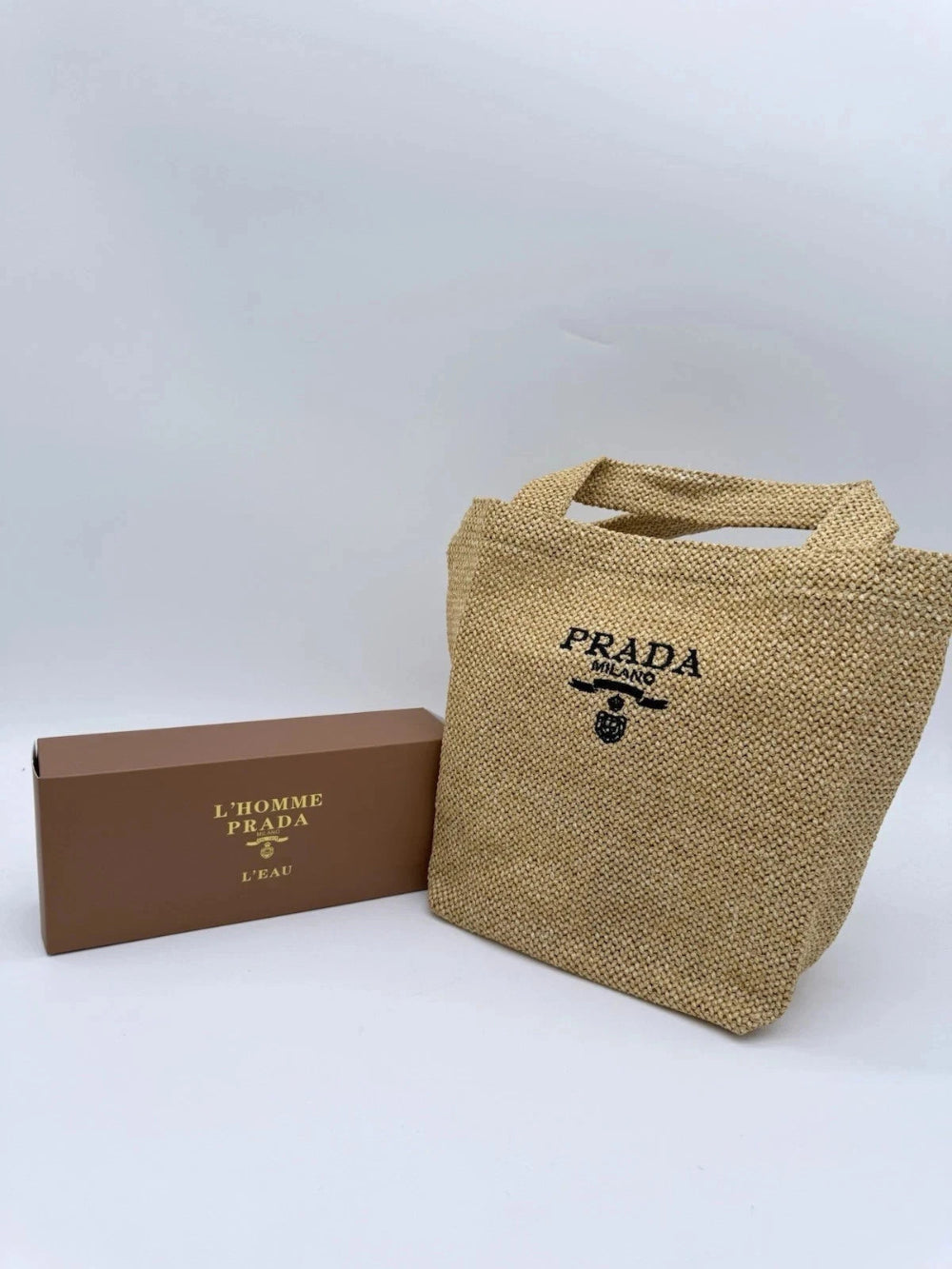 Prada profumo regalo paglia di rafia sacchetto cosmetico sacchetto trucco sacche